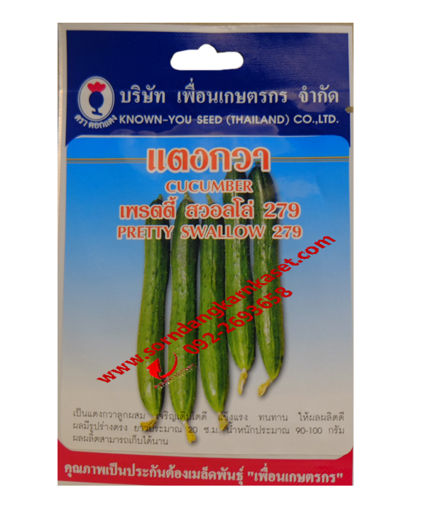 เมล็ดพันธุ์แตงกวา พันธุ์เพรตตี้ สวอลโล่ 279